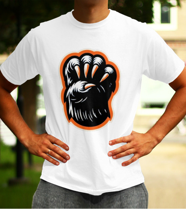 The Claw Foot Horror Paws Black Orange T-Shirt