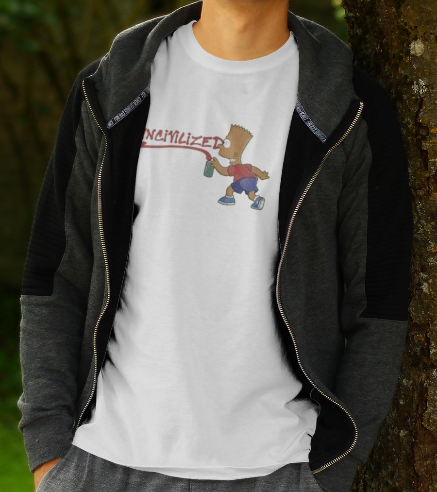 Uncivilized El Barto Graffiti Spray Can Iconic Character T-Shirt