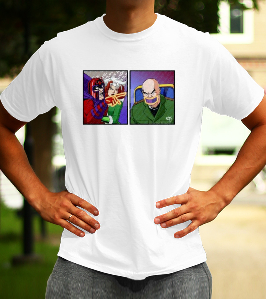 Magneto And Xavier Meme Panel With Pointing Gesture T-Shirt