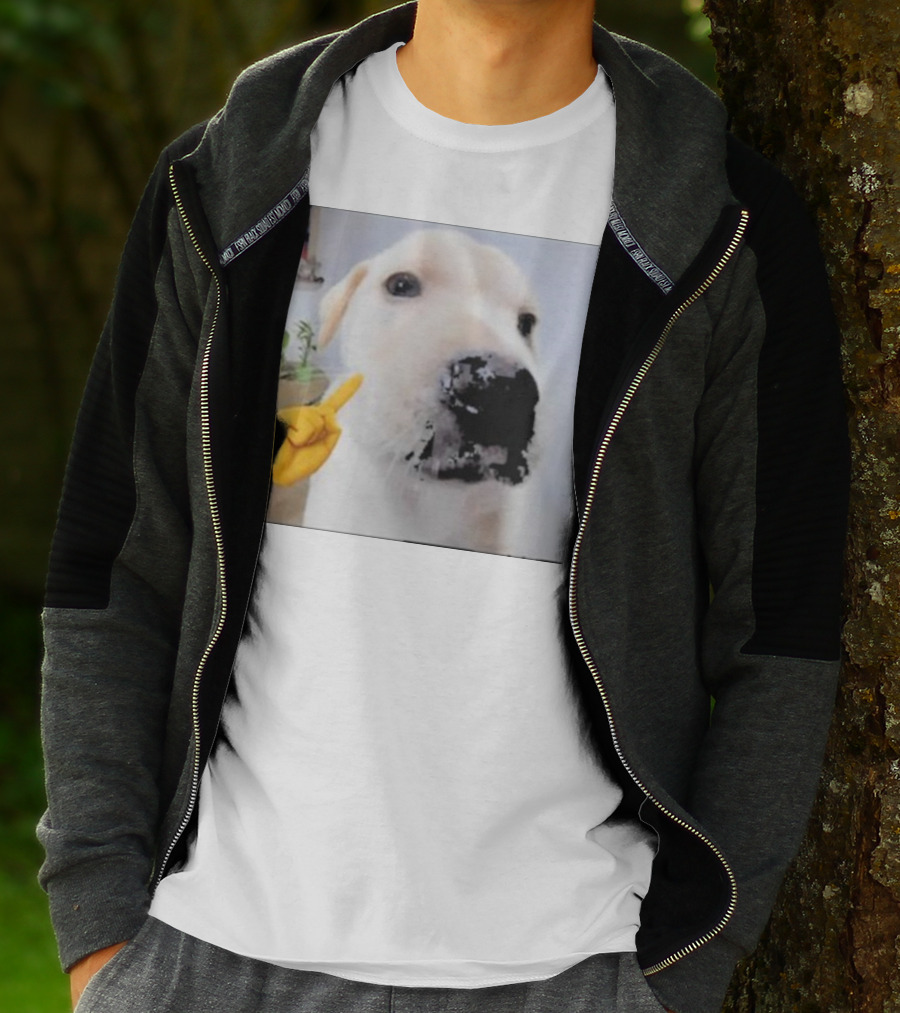 Mewing Cringe Cute Dog Meme Emoji Interaction T-Shirt