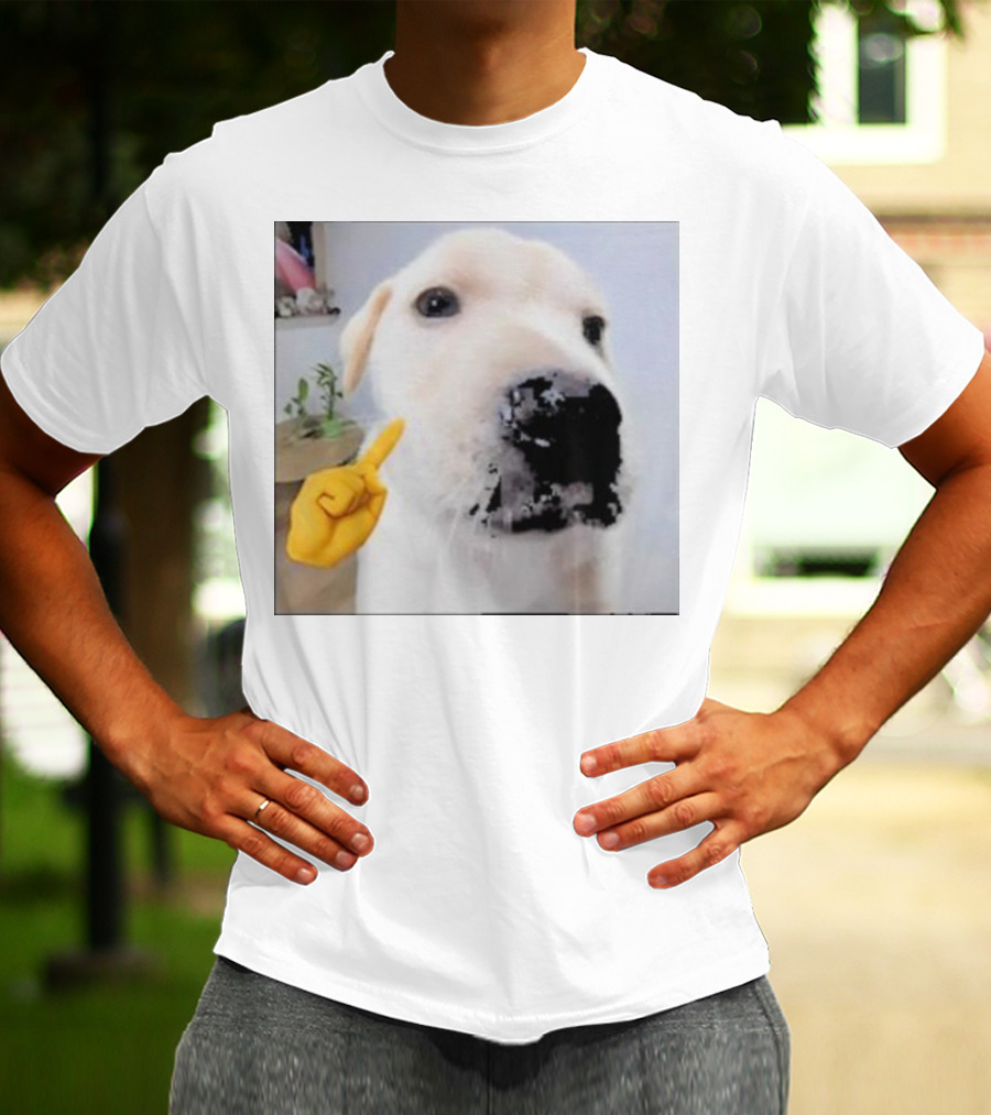 Mewing Cringe Cute Dog Meme Emoji Interaction T-Shirt