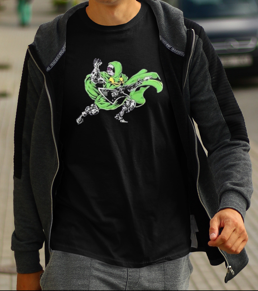 Mfer Doom Inko Metal Guitar Villain Green Cloak T-Shirt