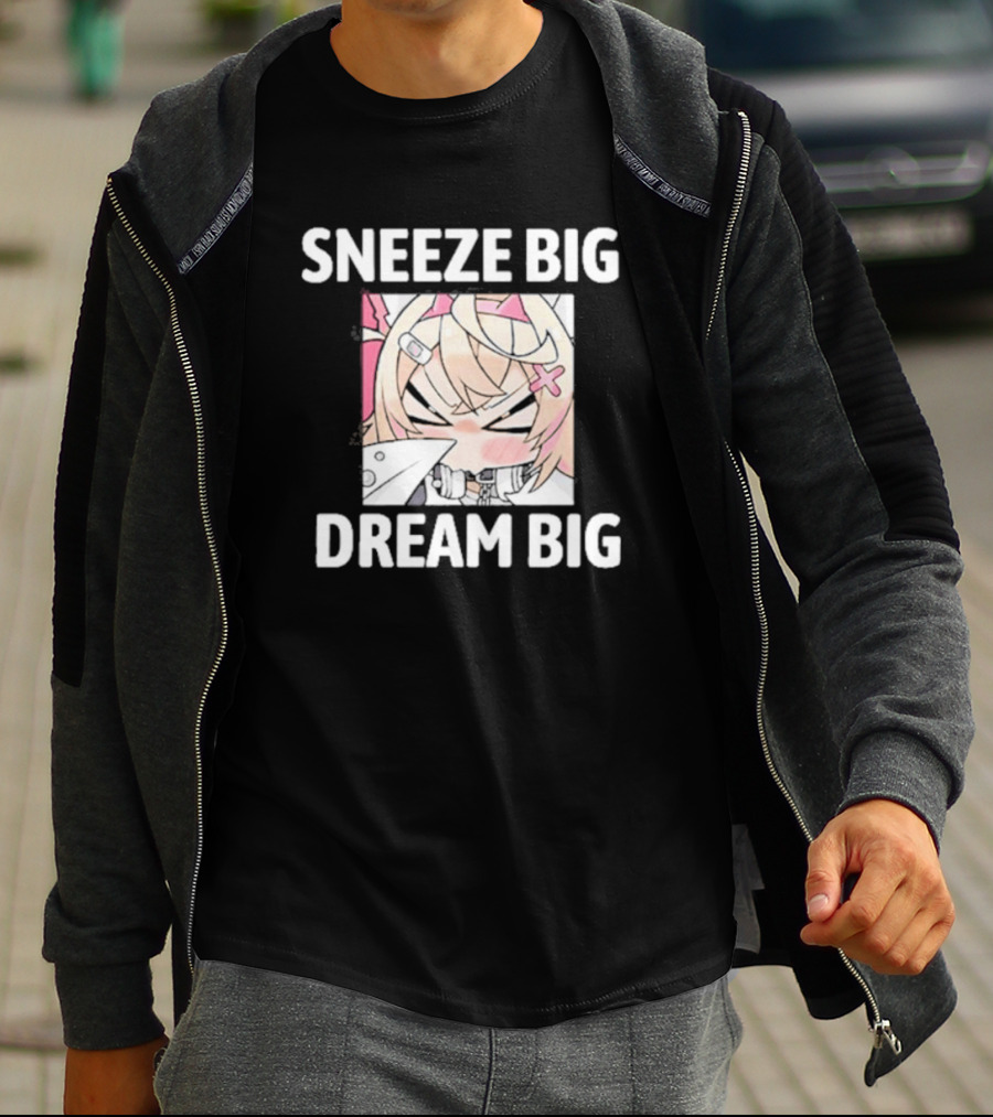 Sneeze Big Dream Big Mococo Anime Style Character T-Shirt
