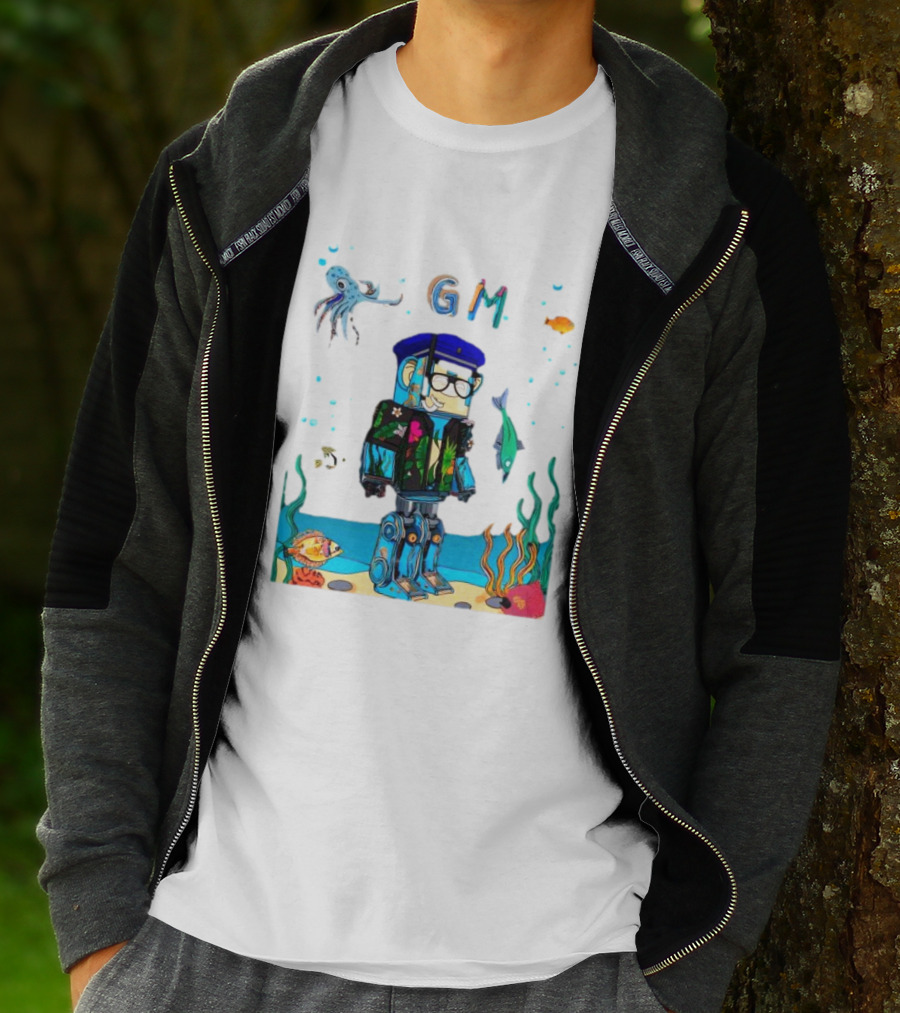 Marine Policeman NFT Robot Monkey Underwater Scene GM T-Shirt