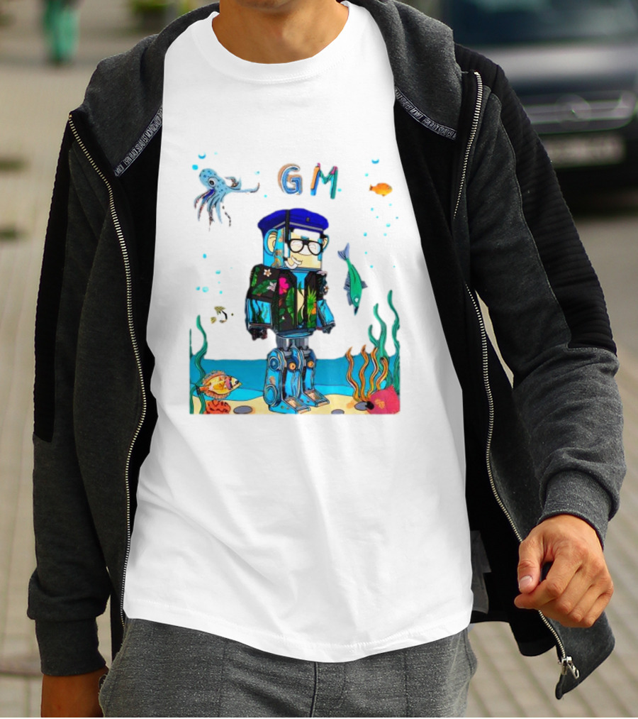 Marine Policeman NFT Robot Monkey Underwater Scene GM T-Shirt