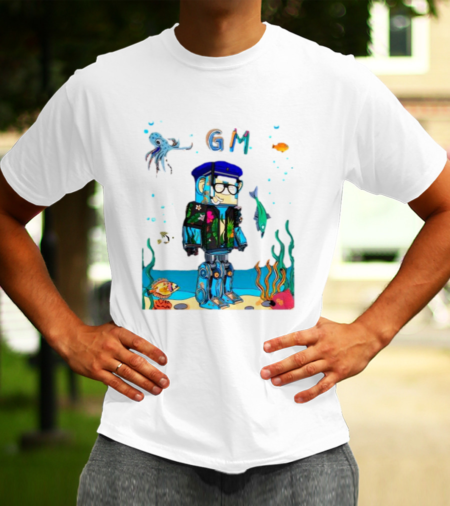 Marine Policeman NFT Robot Monkey Underwater Scene GM T-Shirt