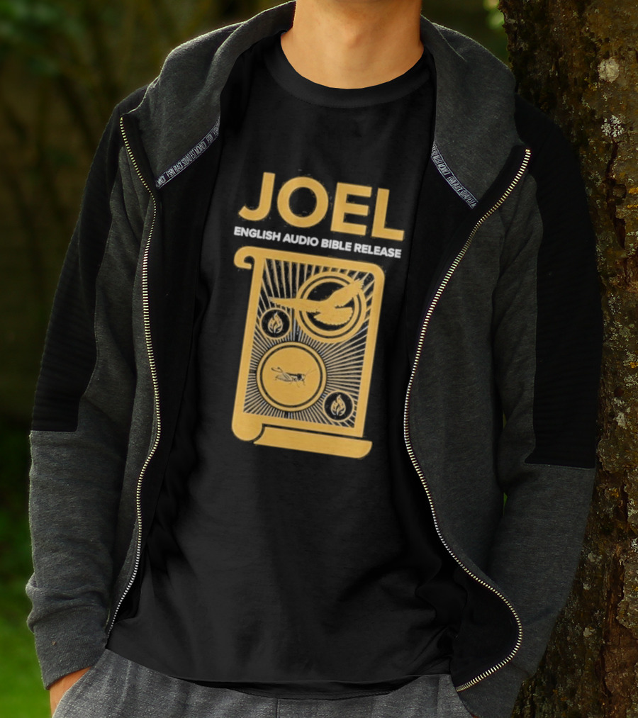 JOEL English Audio Bible Release Scroll Locust Bird Flame Icons T-Shirt