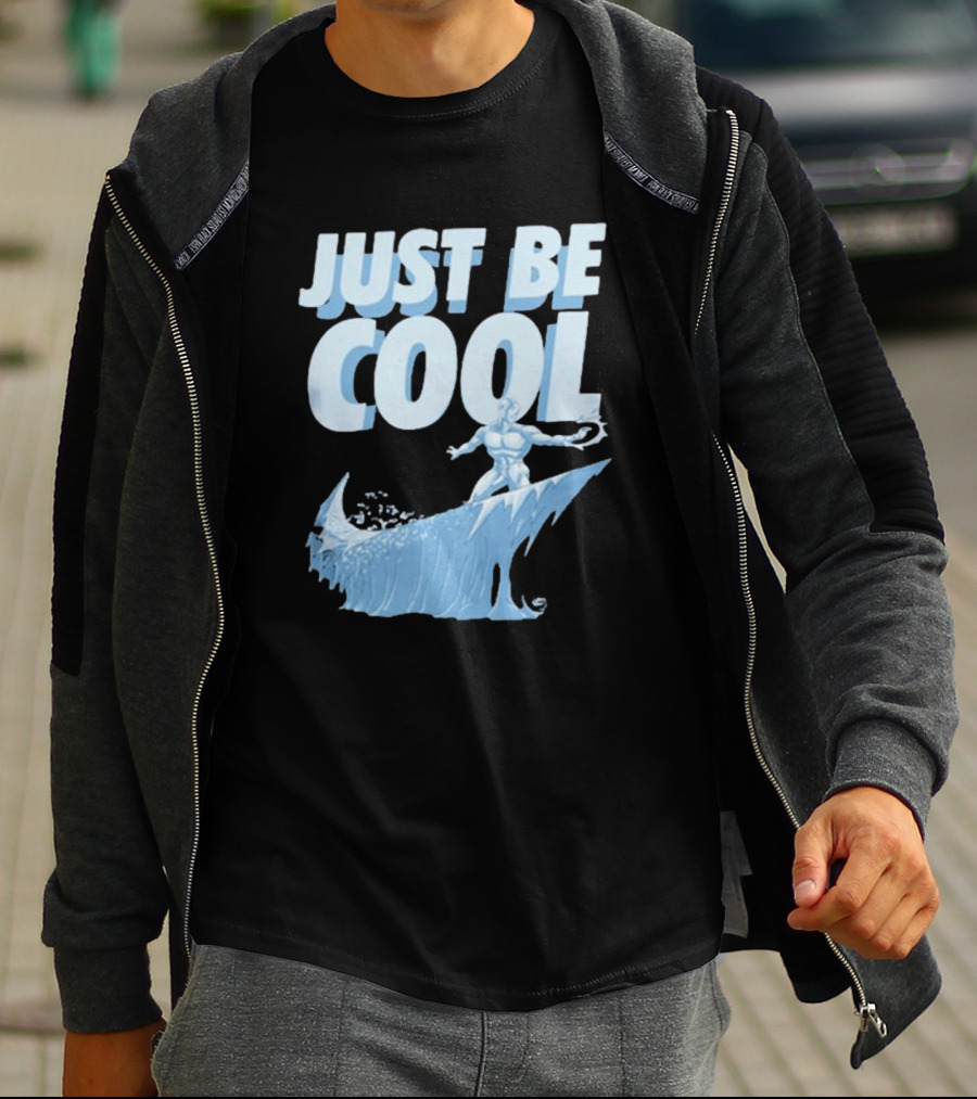 Just Be Cool Ice Man Surfing On Frozen Wave T-Shirt