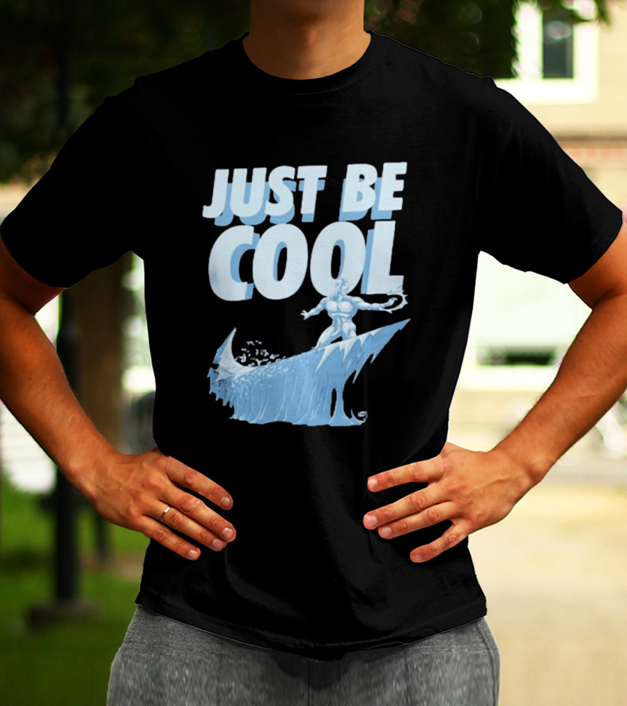 Just Be Cool Ice Man Surfing On Frozen Wave T-Shirt