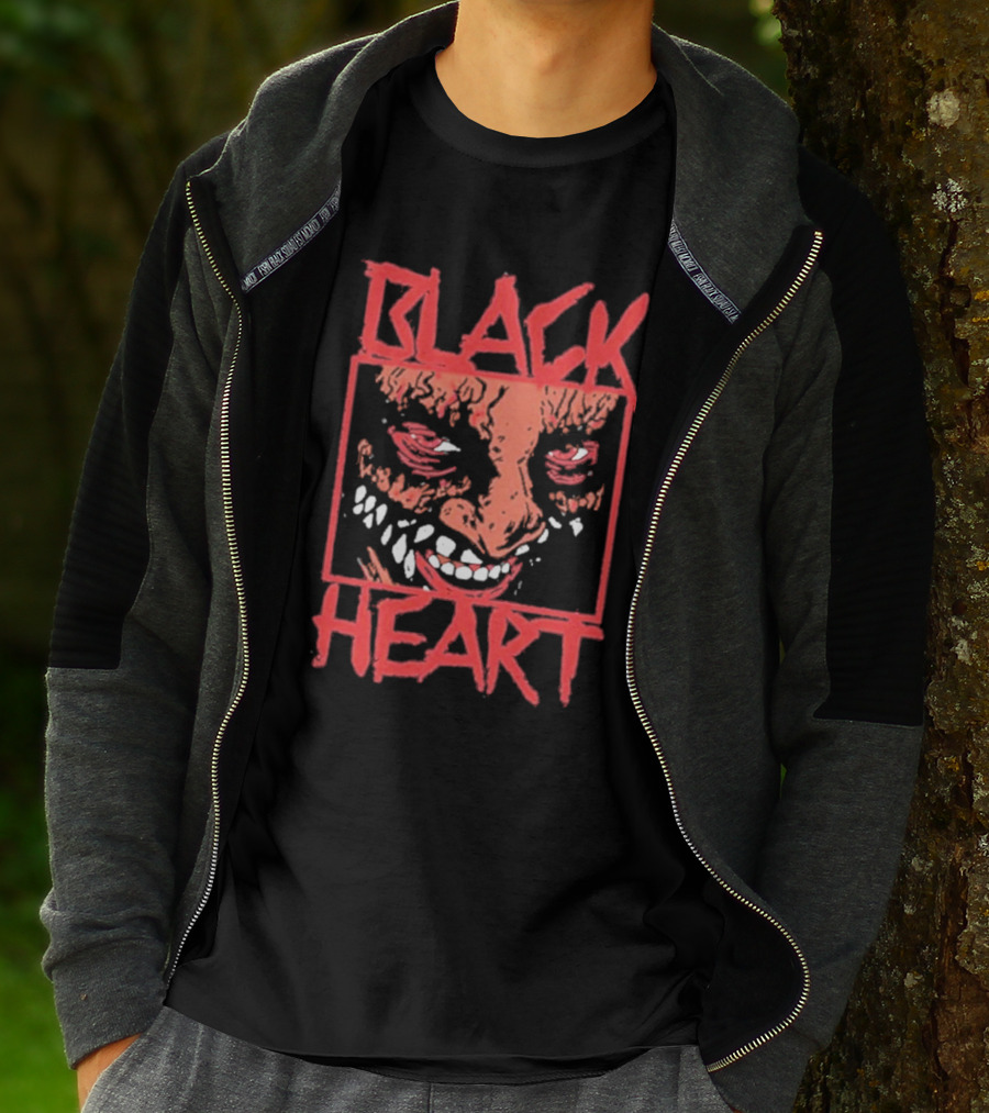 Lio Rush Blackheart Creepy Red Evil Face T-Shirt