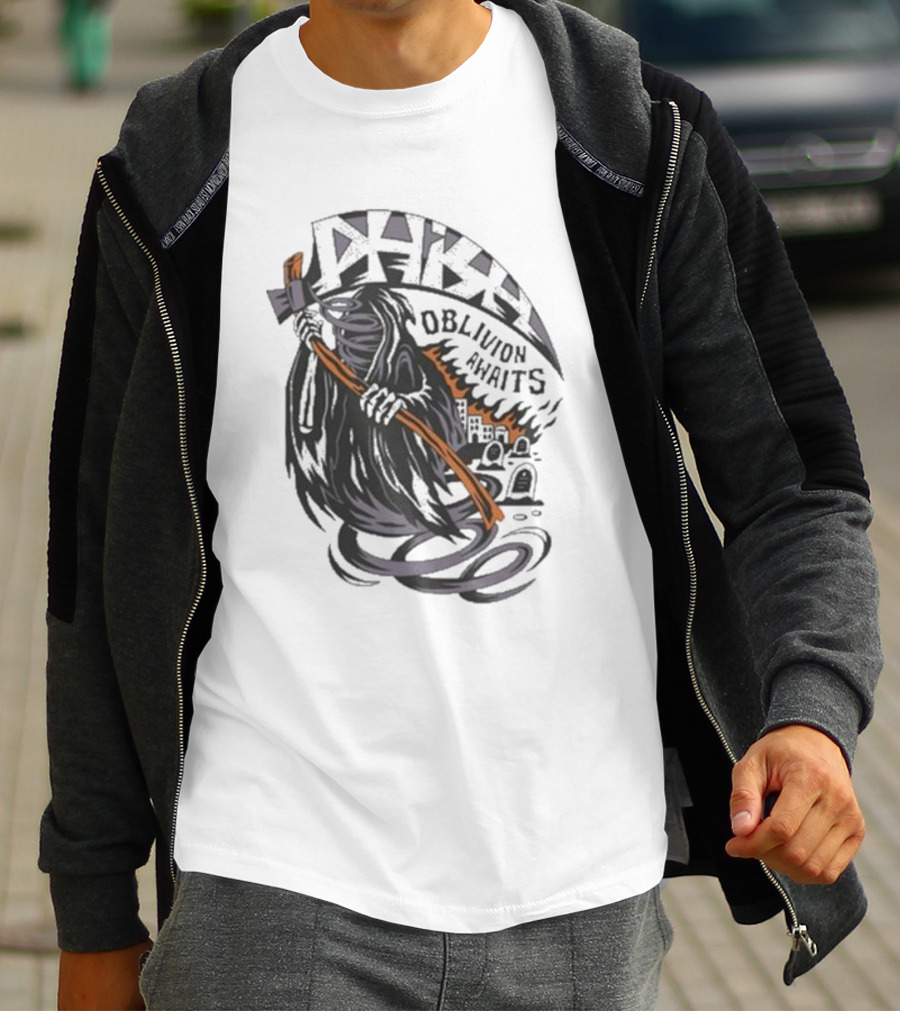 Phish Oblivion Awaits Grim Reaper With Scythe And Graveyard Scene T-Shirt