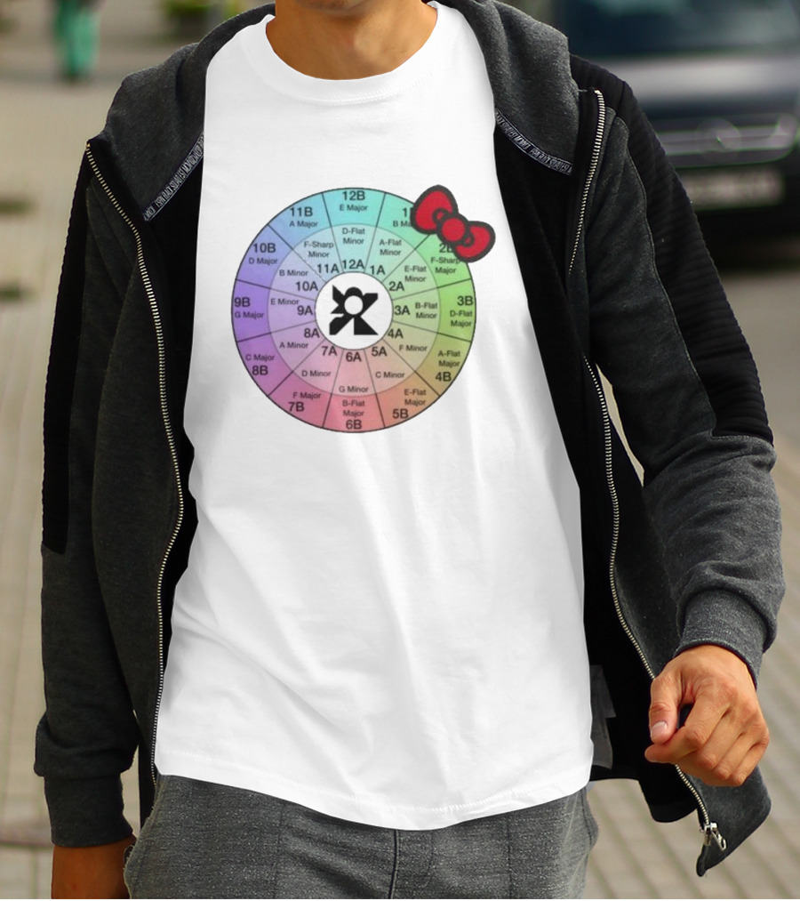 Ramonpang Djs Only Color Wheel Music Key Chart With Hello Kitty Bow T-Shirt