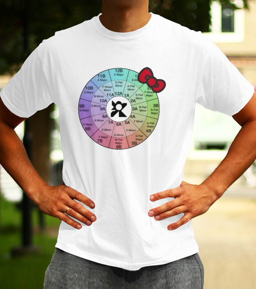 Ramonpang Djs Only Color Wheel Music Key Chart With Hello Kitty Bow T-Shirt