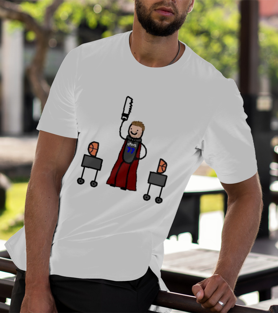 Luka Magic Cut The Basketball In Half NBA Paint Art Style 77 T-Shirt
