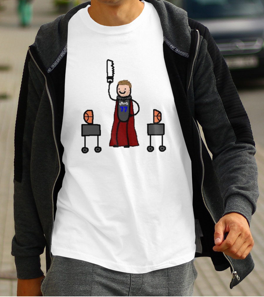 Luka Magic Cut The Basketball In Half NBA Paint Art Style 77 T-Shirt