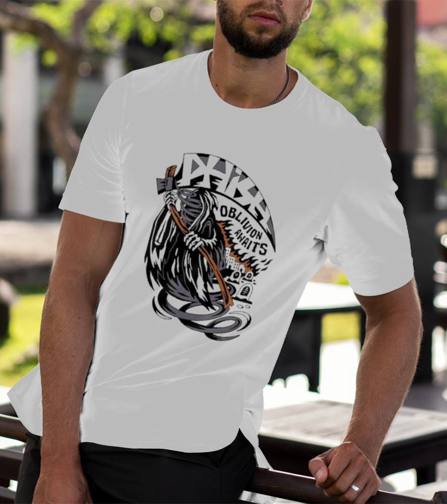 Dark Reaper With Scythe Oblivion Awaits Graves T-Shirt