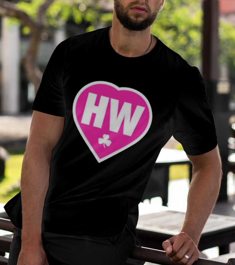 Celtics HW Heart With Pink Clover Move4Heather T-Shirt
