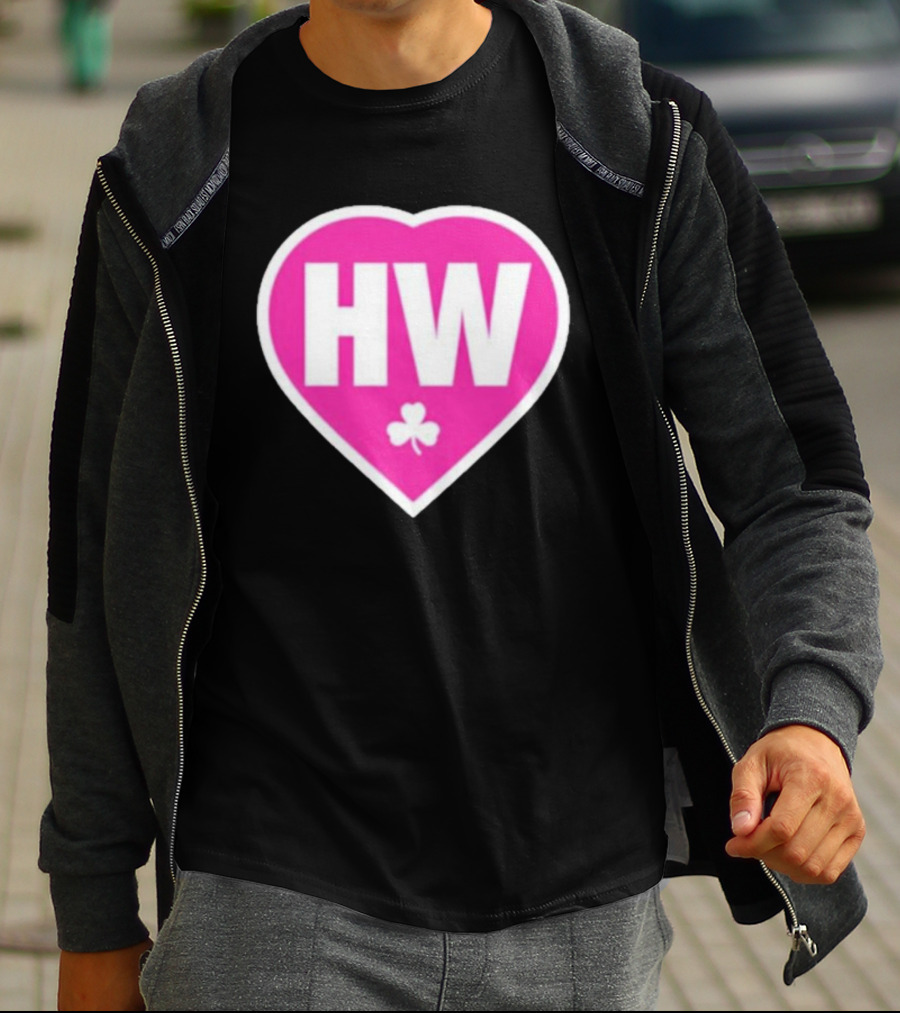 Celtics HW Heart With Pink Clover Move4Heather T-Shirt