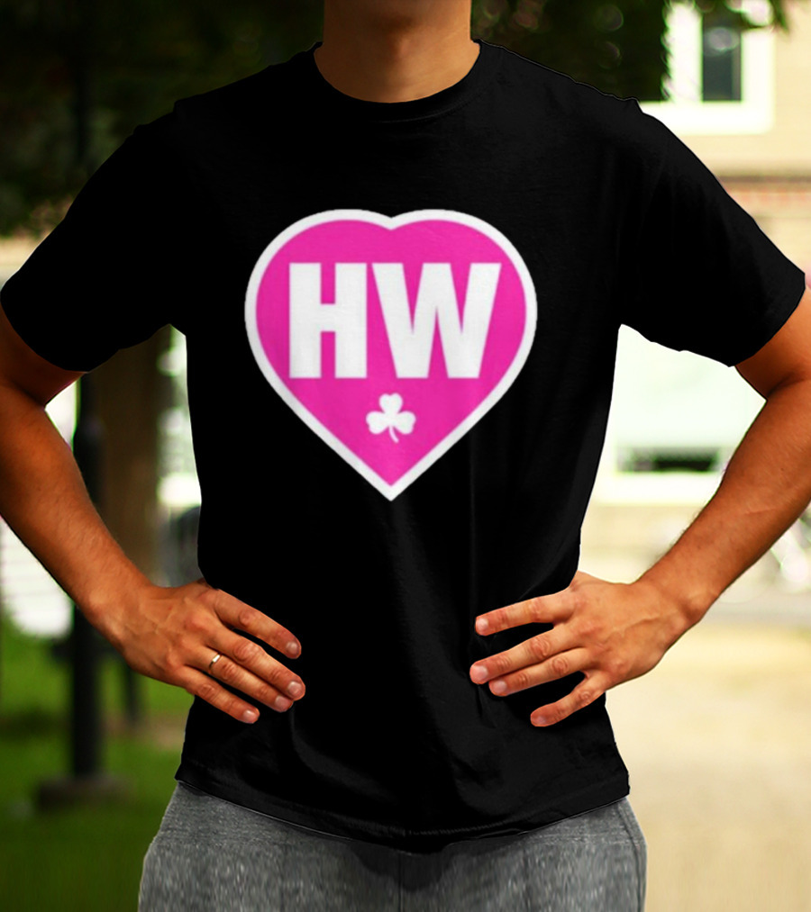 Celtics HW Heart With Pink Clover Move4Heather T-Shirt