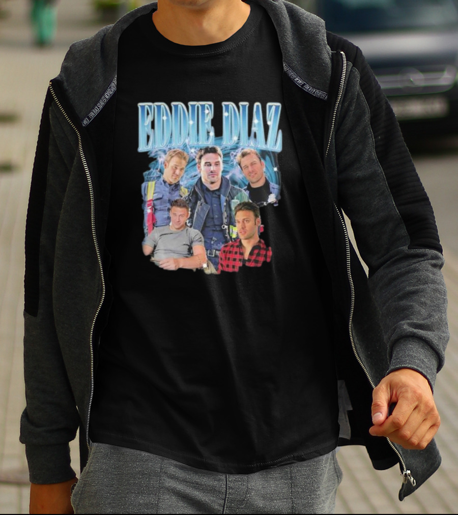 Eddie Diaz Firefighter Tribute Montage T-Shirt