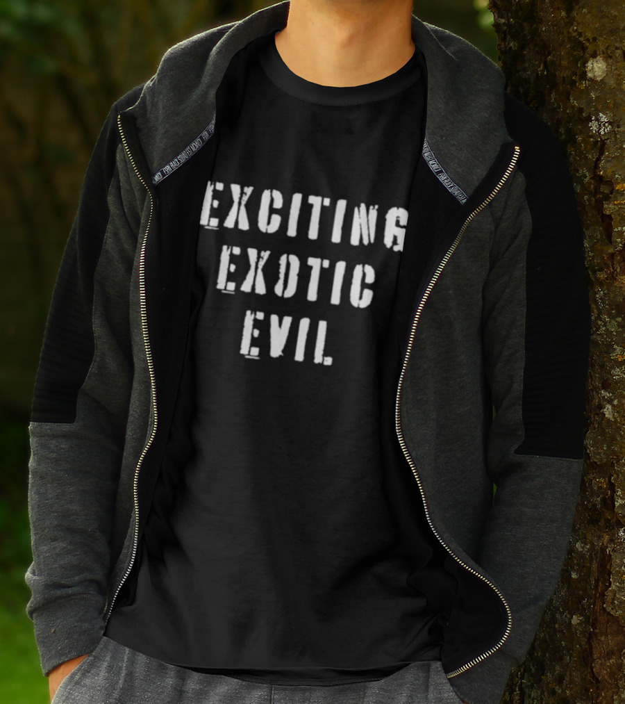 Exciting Exotic Evil Text T-Shirt