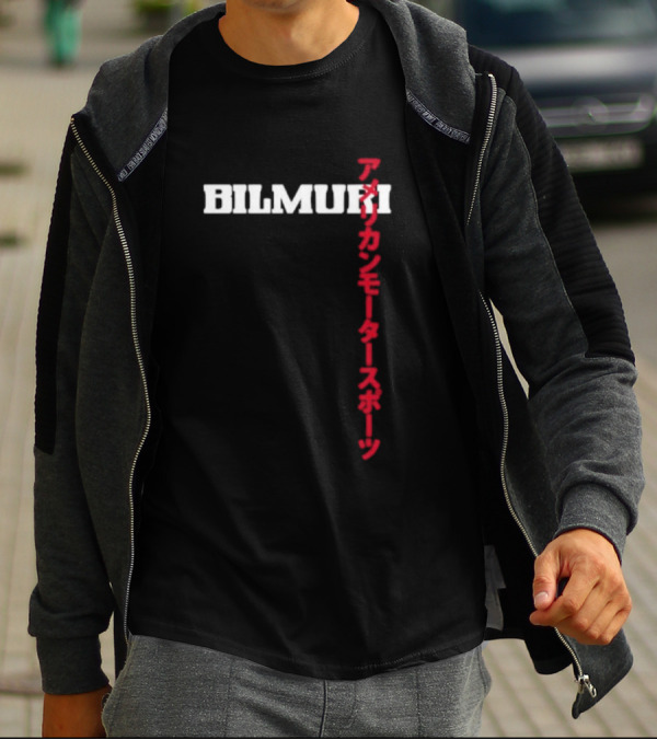 Bilmuri American Motorsports Japanese Text T-Shirt