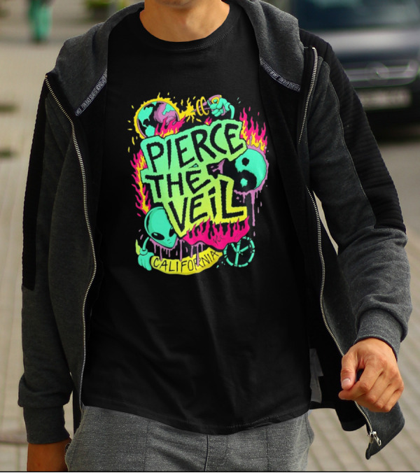 Pierce The Veil California Alien Peace Planet Flame T-Shirt