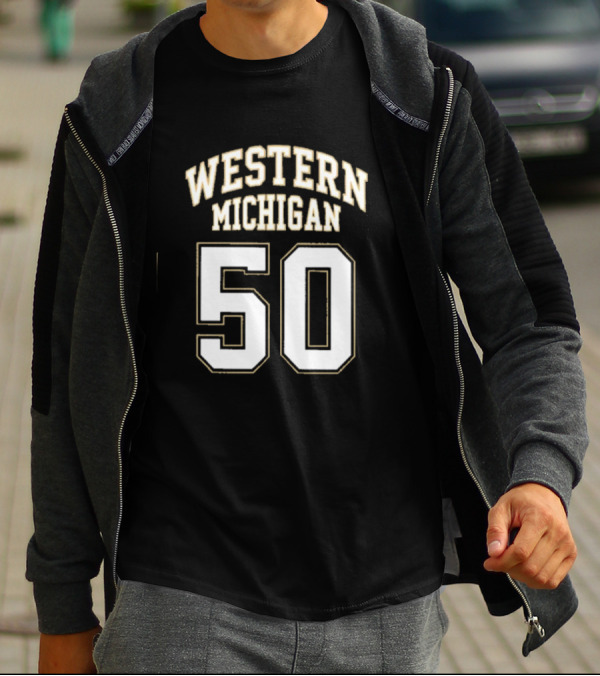 Western Michigan Bronco Pride Number 50 T-Shirt