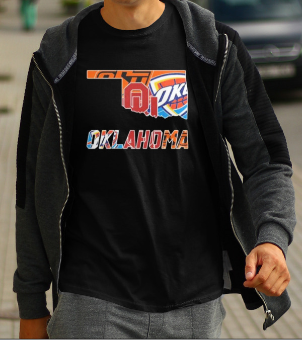 Oklahoma Sports Teams Oklahoma City Thunder Oklahoma State University Cowboys University Of Oklahoma Sooners T-Shirt