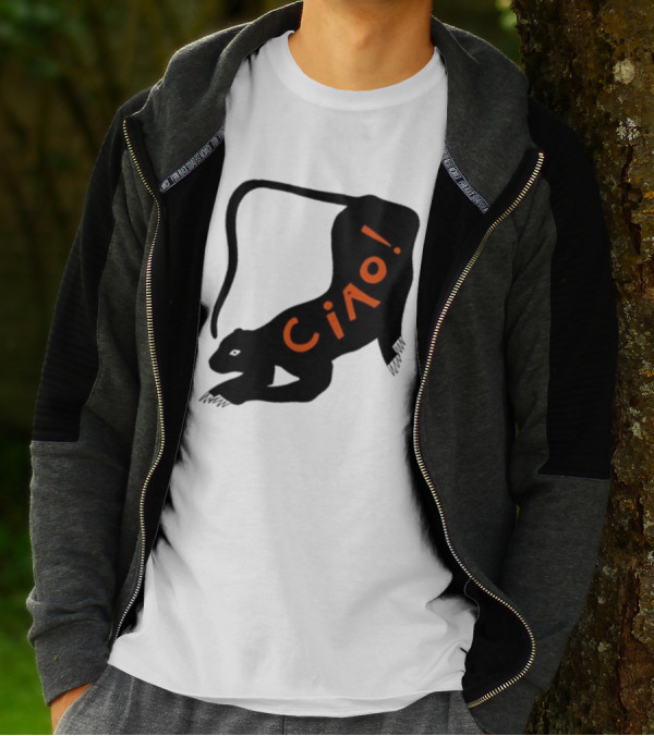 Elena Fiorenza Gatti Ciao Black Cat T-Shirt