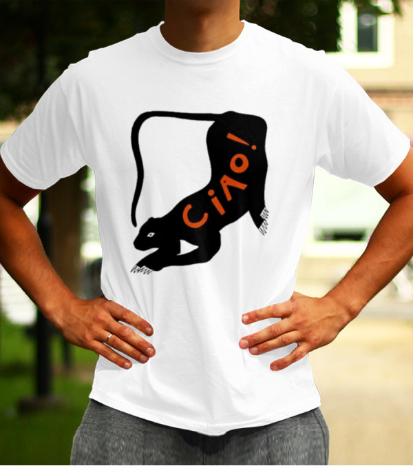 Elena Fiorenza Gatti Ciao Black Cat T-Shirt