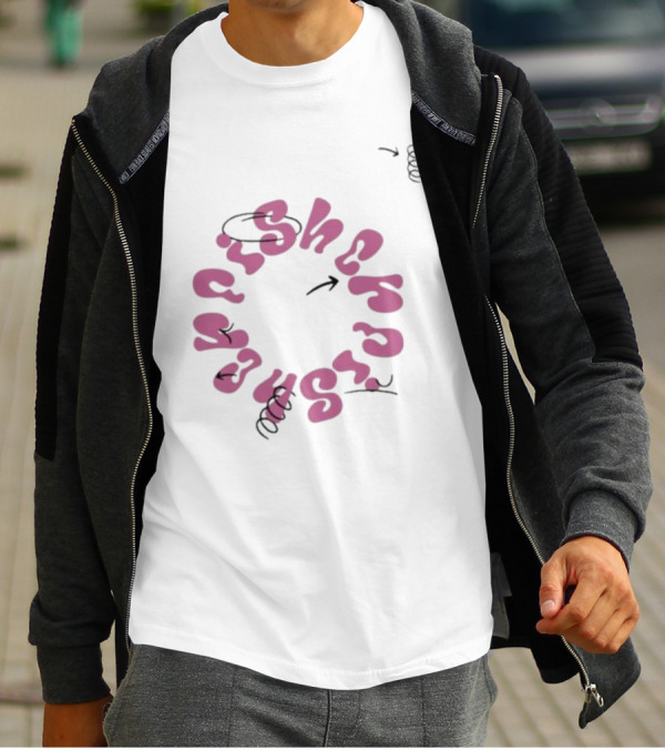 Fisher White Loop Essentials Circular Text T-Shirt