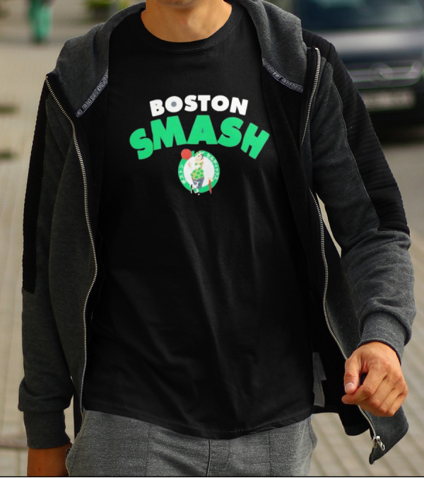 Boston Celtics Smash Basketball Emblem T-Shirt