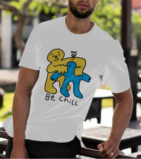 Iwantmyhoney Be Chill Yellow And Blue Figure Hugging T-Shirt