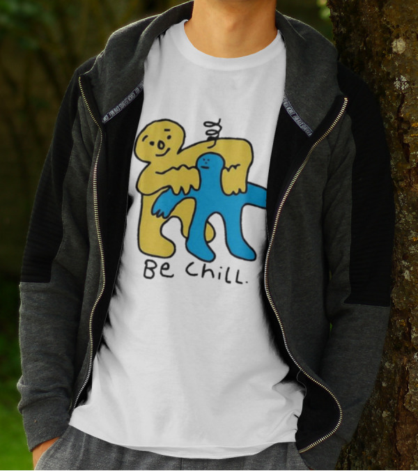 Iwantmyhoney Be Chill Yellow And Blue Figure Hugging T-Shirt