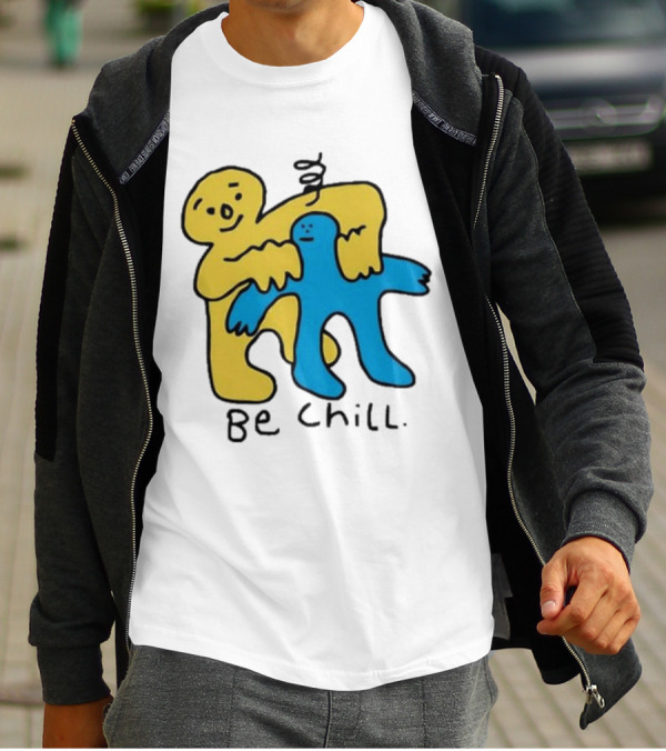 Iwantmyhoney Be Chill Yellow And Blue Figure Hugging T-Shirt