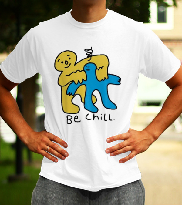 Iwantmyhoney Be Chill Yellow And Blue Figure Hugging T-Shirt