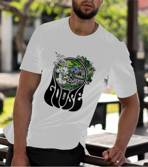 Goose Wonderland Psychedelic Rabbit Forest Portal T-Shirt