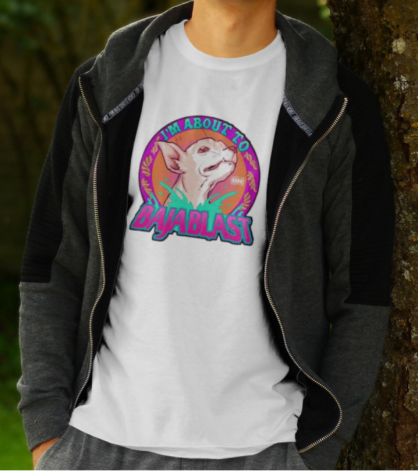 I’m About To Baja Blast Chihuahua With Vibrant Orange Teal Background T-Shirt