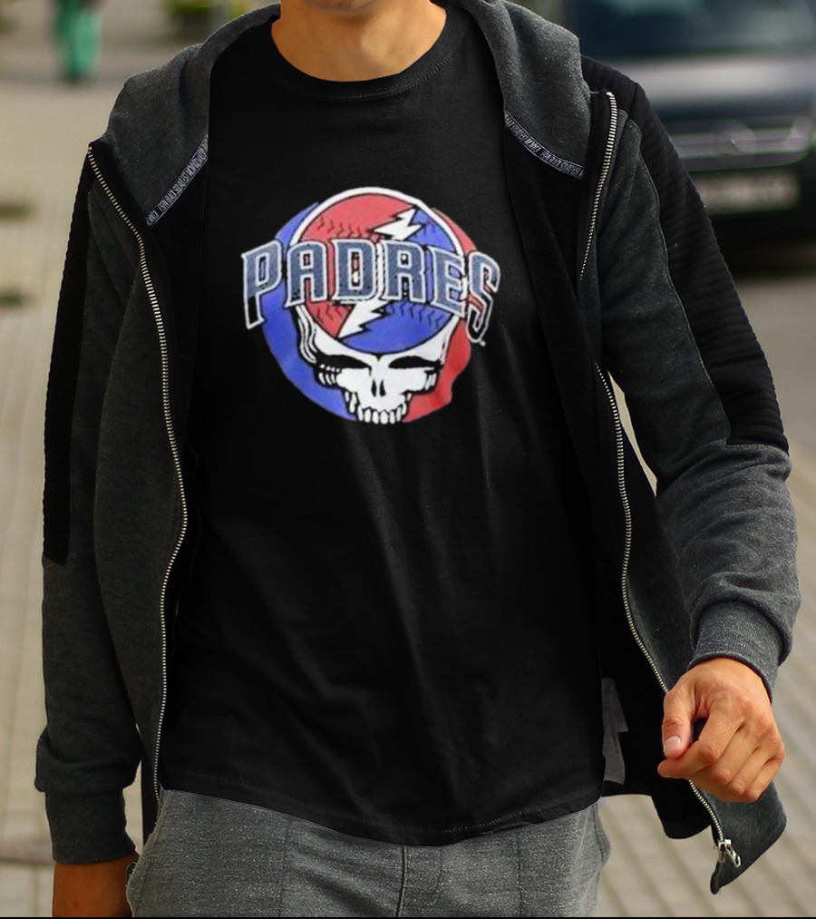 Padres Grateful Dead Style Logo Skully T-Shirt