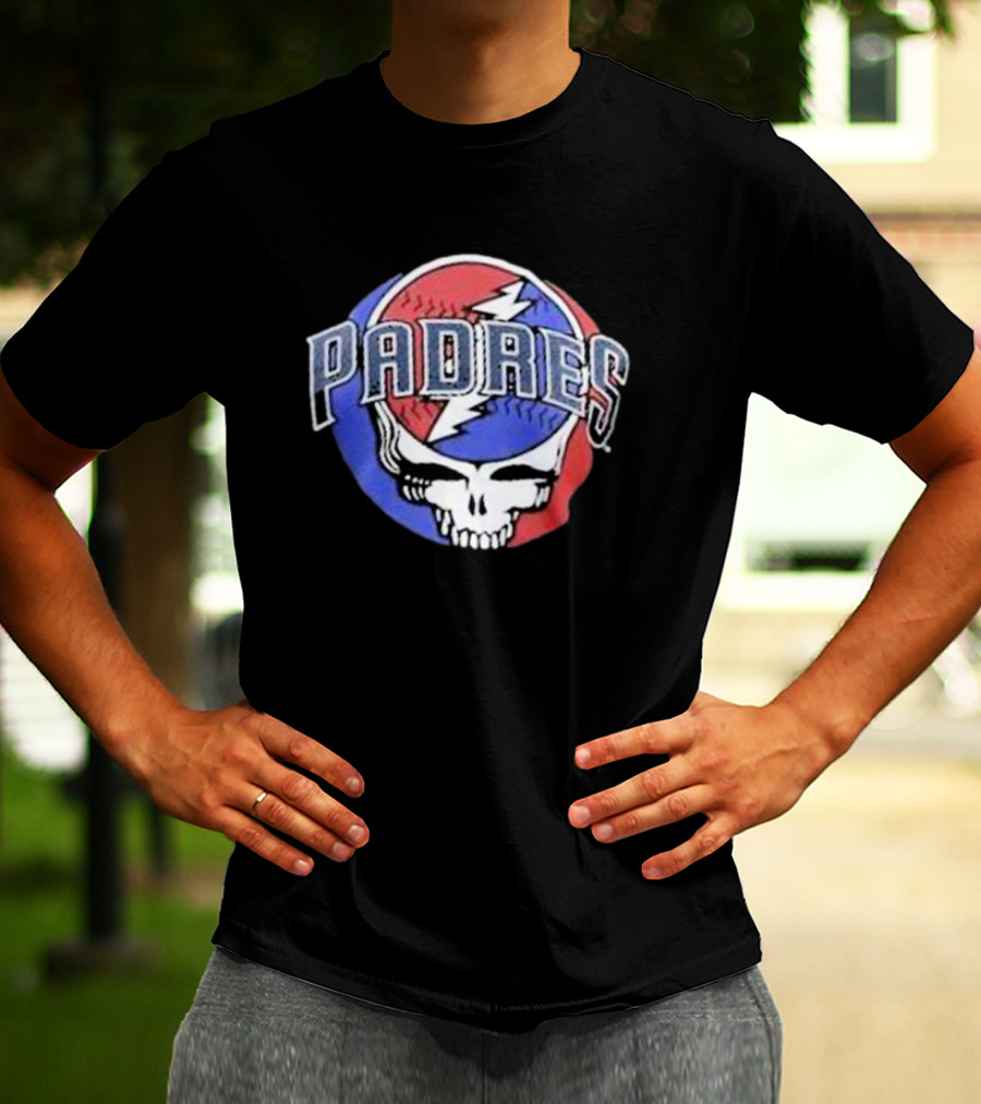 Padres Grateful Dead Style Logo Skully T-Shirt