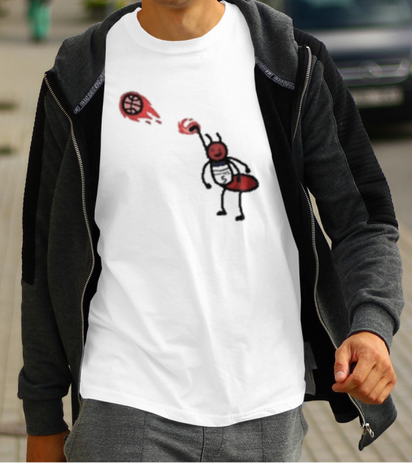 Paint Fire Ant Playing Basketball T-Shirt
