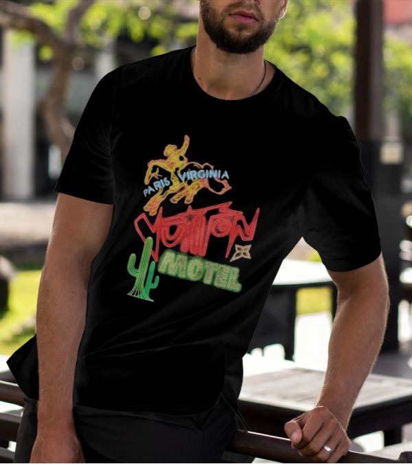 Paris Virginia Vuitton Motel Neon Cactus Cowboy Retro Sign T-Shirt
