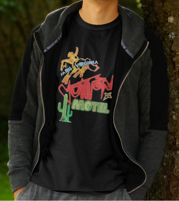 Paris Virginia Vuitton Motel Neon Cactus Cowboy Retro Sign T-Shirt