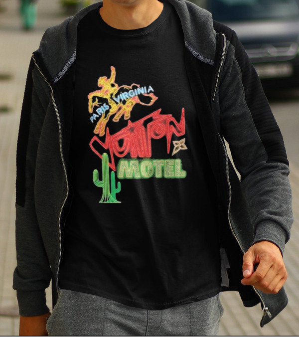 Paris Virginia Vuitton Motel Neon Cactus Cowboy Retro Sign T-Shirt
