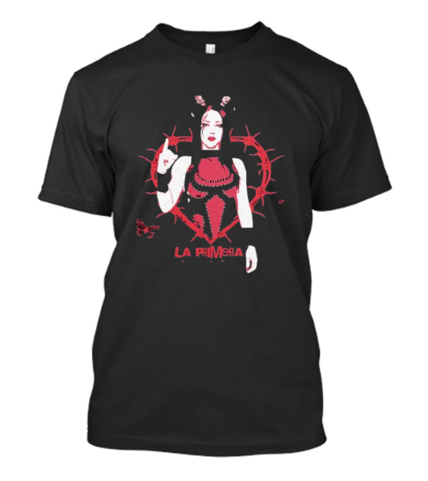 Stephanie Vaquer La Primera Barbed Wire Heart Butterfly Motif T-Shirt