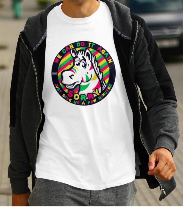 We Can Do It Again Sorry Just Give Me A Few Minutes Rainbow Zebra T-Shirt