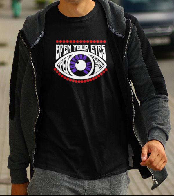 Open Your Eyes Rhinoceros Mustard Lies T-Shirt
