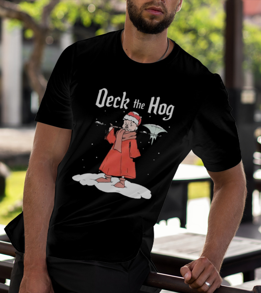 Bilmuri Deck The Hog Christmas Santa Ice Bonk Snow Fantasy T-Shirt