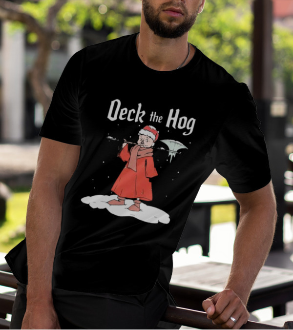 Bilmuri Deck The Hog Christmas Santa Ice Bonk Snow Fantasy T-Shirt